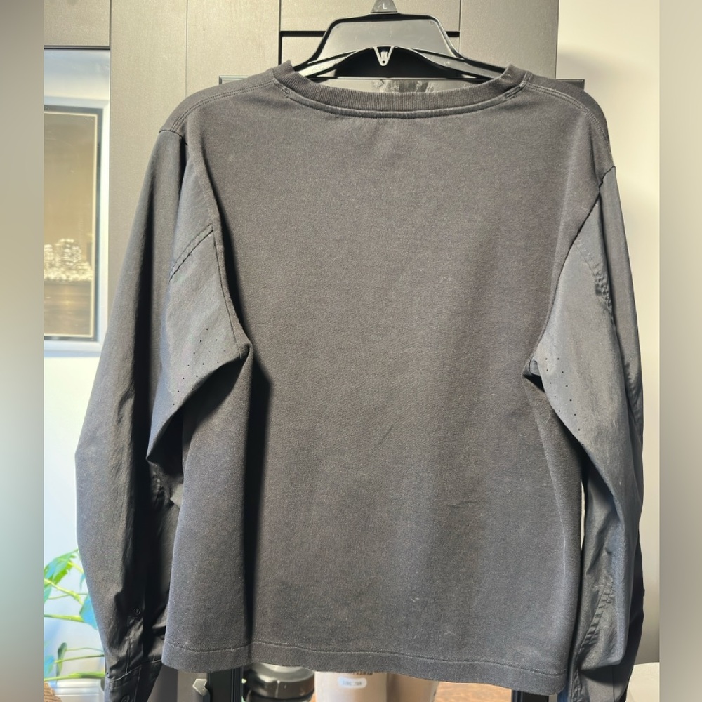 Athleta Harlow Long-Sleeve Hybrid Top Womens Black Medium